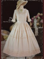 Sweet Elegant Bow French Girl Lolita Square Collar OP Sweet Elegant Bow French Girl Lolita Square Collar OP