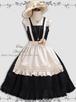 Black Retro Elegant French Girl JSK Suspender Dress Black Retro Elegant French Girl JSK Suspender Dress