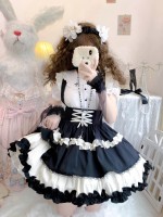 Sweet Contrast Color Lolita Suspender Skirt SK Skirt Sweet Contrast Color Lolita Suspender Skirt SK Skirt