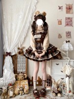Cute Bow Lolita Dress JSK Plaid Suspender Skirt Cute Bow Lolita Dress JSK Plaid Suspender Skirt