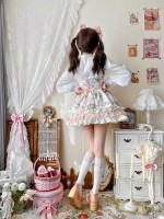 Printed Cake Skirt Lace Waist Tutu Skirt Lolita Suspender Skirt Printed Cake Skirt Lace Waist Tutu Skirt Lolita Suspender Skirt