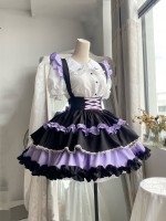 Sweet Contrast Color Lolita Suspender Skirt SK Skirt Sweet Contrast Color Lolita Suspender Skirt SK Skirt