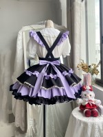 Sweet Contrast Color Lolita Suspender Skirt SK Skirt Sweet Contrast Color Lolita Suspender Skirt SK Skirt