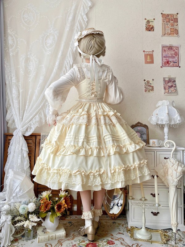 Long Lolita Skirt Sweet And Elegant JSK Suspender Dress Long Lolita Skirt Sweet And Elegant JSK Suspender Dress