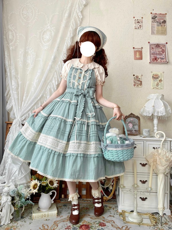 Sweet Pastoral Style Lolita Long Skirt JSK Loose Sack Skirt Sweet Pastoral Style Lolita Long Skirt JSK Loose Sack Skirt