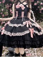 Black Sweet Lolita Princess Dress JSK Suspender Dress Black Sweet Lolita Princess Dress JSK Suspender Dress