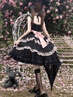 Black Sweet Lolita Princess Dress JSK Suspender Dress Black Sweet Lolita Princess Dress JSK Suspender Dress