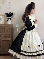 Black Retro Lolita Apron Maid Dress Black Retro Lolita Apron Maid Dress