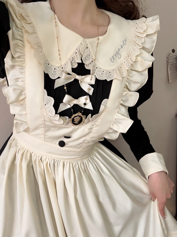 Black Retro Lolita Apron Maid Dress Black Retro Lolita Apron Maid Dress