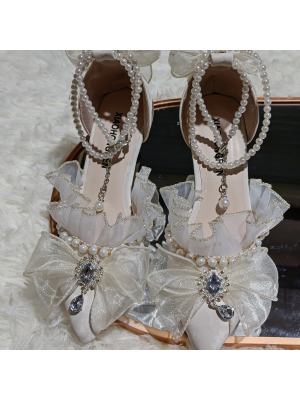 Elegant French Lace Pointed Lolita Shoes