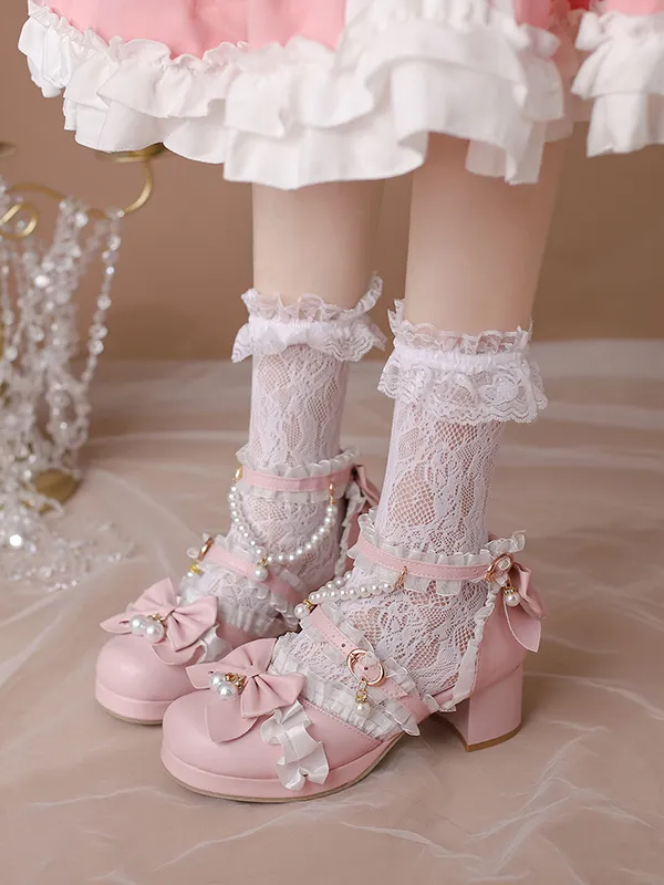 Sweet and Cute Round Toe Mid-heel Bride Lolita Shoes Sweet and Cute Round Toe Mid-heel Bride Lolita Shoes