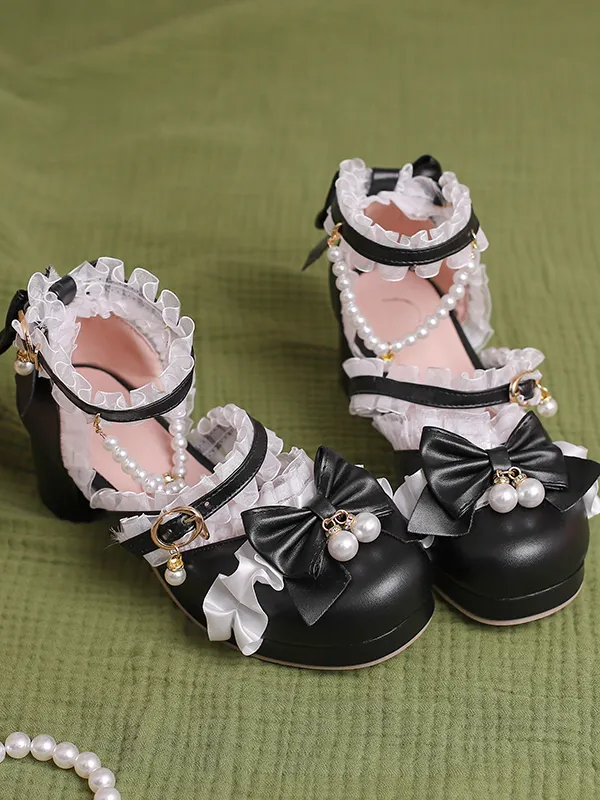 Sweet and Cute Round Toe Mid-heel Bride Lolita Shoes Sweet and Cute Round Toe Mid-heel Bride Lolita Shoes