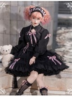 Sweet Gothic Lolita OP Long-sleeved Dress Cake Skirt Sweet Gothic Lolita OP Long-sleeved Dress Cake Skirt