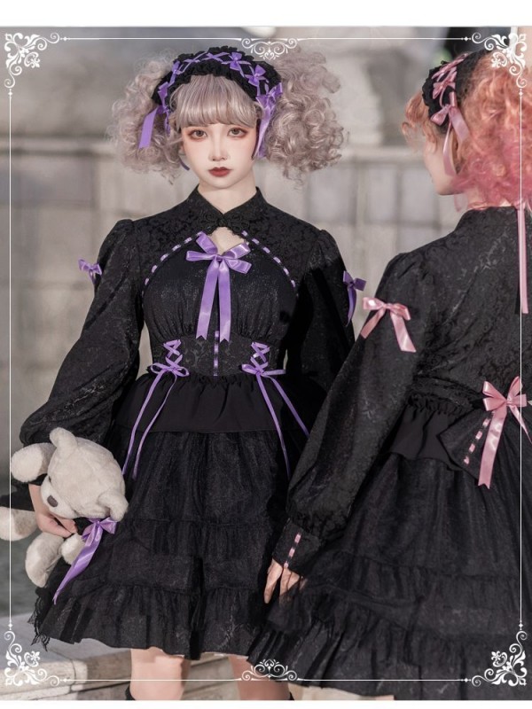 Sweet Gothic Lolita OP Long-sleeved Dress Cake Skirt Sweet Gothic Lolita OP Long-sleeved Dress Cake Skirt