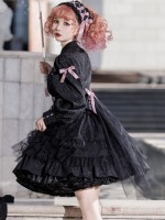 Sweet Gothic Lolita OP Long-sleeved Dress Cake Skirt Sweet Gothic Lolita OP Long-sleeved Dress Cake Skirt