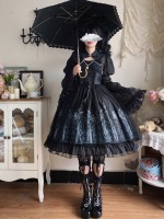 Sweet Gothic Lolita Dress Dark Style JSK Printed Dress Sweet Gothic Lolita Dress Dark Style JSK Printed Dress