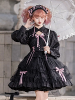 Sweet Gothic Lolita OP Long-sleeved Dress Cake Skirt Sweet Gothic Lolita OP Long-sleeved Dress Cake Skirt