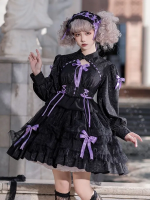 Sweet Gothic Lolita OP Long-sleeved Dress Cake Skirt Sweet Gothic Lolita OP Long-sleeved Dress Cake Skirt