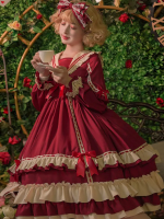 Lolita Long sleeves OP Retro Palace Style High Waist Lolita Princess Dress Lolita Long sleeves OP Retro Palace Style High Waist Lolita Princess Dress