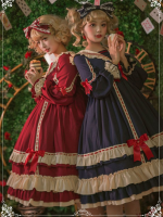 Lolita Long sleeves OP Retro Palace Style High Waist Lolita Princess Dress Lolita Long sleeves OP Retro Palace Style High Waist Lolita Princess Dress