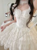 White Lolita Ballet Style Bride JSK Suspender Dress White Lolita Ballet Style Bride JSK Suspender Dress