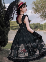 Sweet Retro Lolita Dress CLA Printed Suspender Skirt Sweet Retro Lolita Dress CLA Printed Suspender Skirt