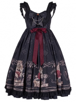 Sweet Retro Lolita Dress CLA Printed Suspender Skirt Sweet Retro Lolita Dress CLA Printed Suspender Skirt
