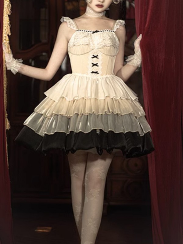 Sweet WP Fishbone Small Flying Sleeves Oversized Swing Streamer Yarn Lolita Dress Sweet WP Fishbone Small Flying Sleeves Oversized Swing Streamer Yarn Lolita Dress