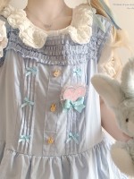 Sweet Fungus Satin Lace Cotton Loose JSK Suspender Dress Sweet Fungus Satin Lace Cotton Loose JSK Suspender Dress
