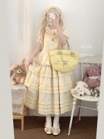 Sweet Fungus Satin Lace Cotton Loose JSK Suspender Dress Sweet Fungus Satin Lace Cotton Loose JSK Suspender Dress