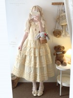 Sweet Fungus Satin Lace Cotton Loose JSK Suspender Dress Sweet Fungus Satin Lace Cotton Loose JSK Suspender Dress