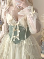 Sweet Lolita Bow Jacquard Retro Suspender Puffy Dress Sweet Lolita Bow Jacquard Retro Suspender Puffy Dress