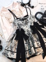 Sweet Gothic Jacquard Retro Bowknot Suspender Dress Sweet Gothic Jacquard Retro Bowknot Suspender Dress
