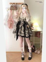 Sweet Gothic Jacquard Retro Bowknot Suspender Dress Sweet Gothic Jacquard Retro Bowknot Suspender Dress