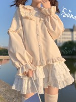 Sweet Lolita Inner Shirt Doll Collar Long Sleeve Blouse Sweet Lolita Inner Shirt Doll Collar Long Sleeve Blouse