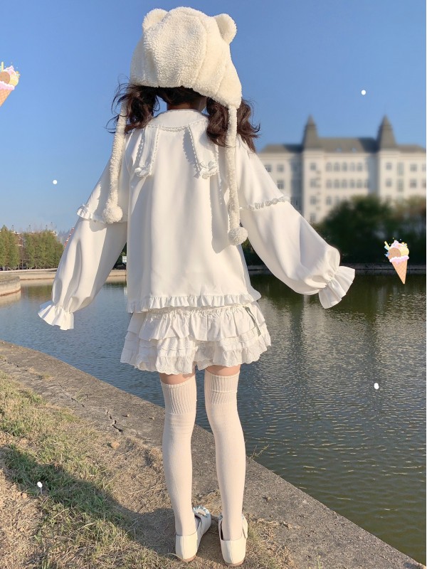 Sweet Lolita Inner Shirt Doll Collar Long Sleeve Blouse Sweet Lolita Inner Shirt Doll Collar Long Sleeve Blouse