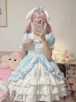 Sweet Blue Lolita Dress Sweet Lolita Puffy Princess Dress Sweet Blue Lolita Dress Sweet Lolita Puffy Princess Dress