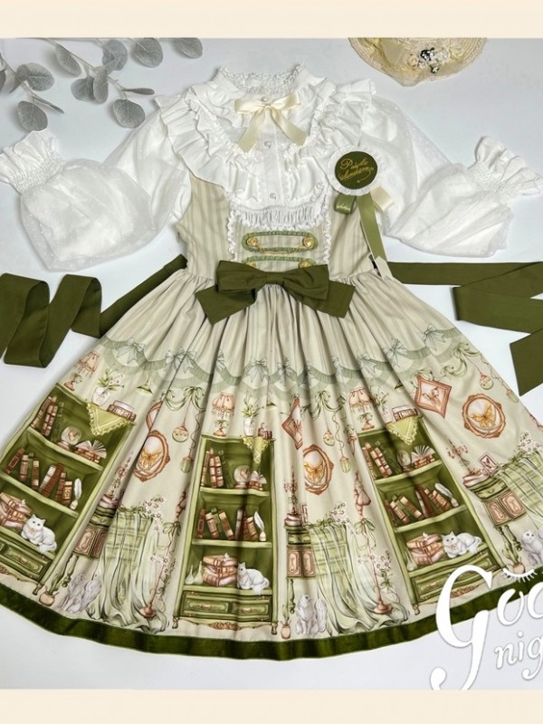 Sweet JSK Japanese Style Small Fresh Print College Style Lolita Suspender Dress Sweet JSK Japanese Style Small Fresh Print College Style Lolita Suspender Dress