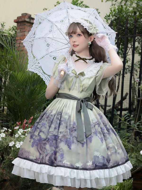 Sweet Lolita Dress Printed Elegant Lace Dress Sweet Lolita Dress Printed Elegant Lace Dress