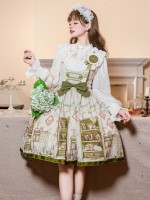 Sweet JSK Japanese Style Small Fresh Print College Style Lolita Suspender Dress Sweet JSK Japanese Style Small Fresh Print College Style Lolita Suspender Dress