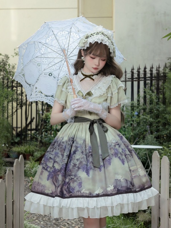 Sweet Lolita Dress Printed Elegant Lace Dress Sweet Lolita Dress Printed Elegant Lace Dress