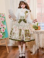 Sweet JSK Japanese Style Small Fresh Print College Style Lolita Suspender Dress Sweet JSK Japanese Style Small Fresh Print College Style Lolita Suspender Dress
