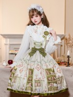 Sweet JSK Japanese Style Small Fresh Print College Style Lolita Suspender Dress Sweet JSK Japanese Style Small Fresh Print College Style Lolita Suspender Dress
