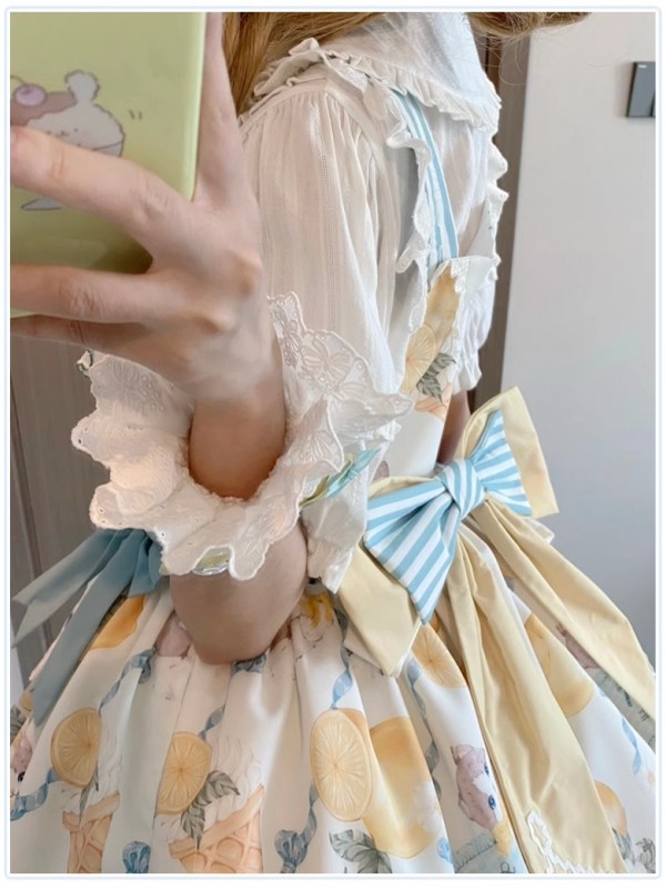 Sweet and Cute Lolita Dress With Printed Suspenders Sweet and Cute Lolita Dress With Printed Suspenders