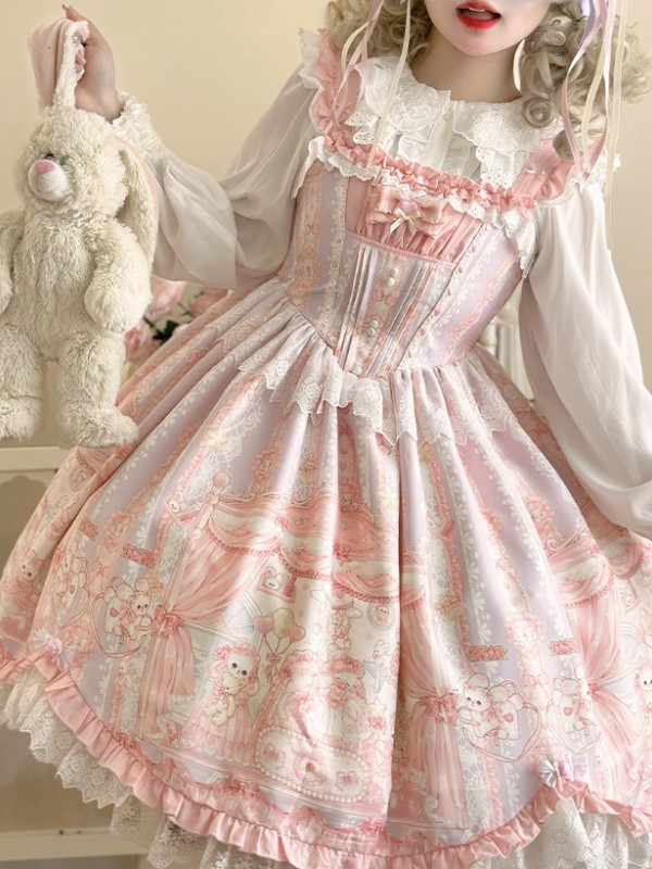 Pink Sweet Lolita Princess Dress JSK Suspender Dress Pink Sweet Lolita Princess Dress JSK Suspender Dress