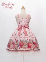 Lolita Pink Sweet Cute Strawberry Print JSK Suspender Dress Lolita Pink Sweet Cute Strawberry Print JSK Suspender Dress