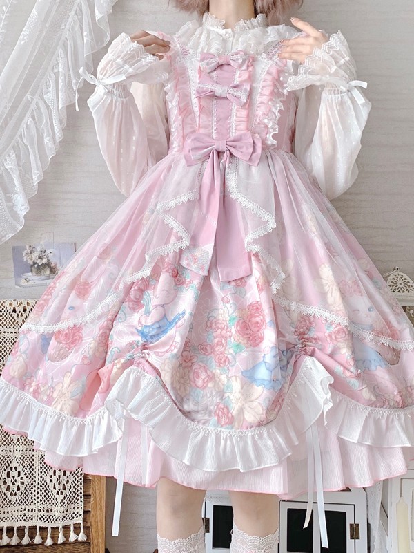 Sweet and Cute Printed Dress JSK Lolita Suspender Skirt Sweet and Cute Printed Dress JSK Lolita Suspender Skirt