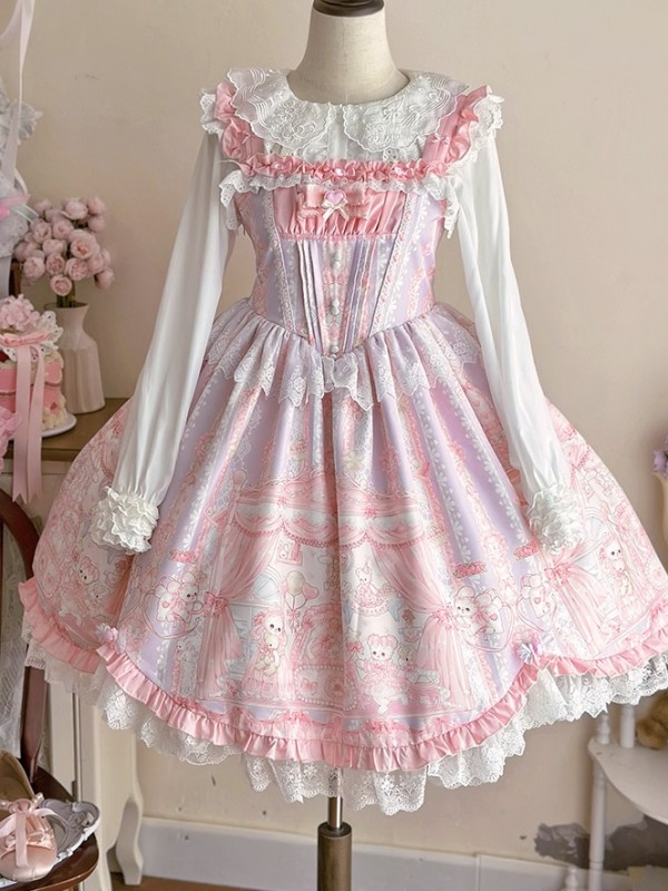 Pink Sweet Lolita Princess Dress JSK Suspender Dress Pink Sweet Lolita Princess Dress JSK Suspender Dress