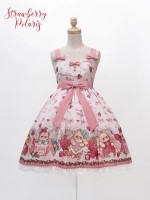 Lolita Pink Sweet Cute Strawberry Print JSK Suspender Dress Lolita Pink Sweet Cute Strawberry Print JSK Suspender Dress