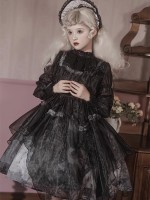Lolita Gothic Girl Dead Leaf JSK Dark Wind Lolita Mesh Suspender Dress Lolita Gothic Girl Dead Leaf JSK Dark Wind Lolita Mesh Suspender Dress